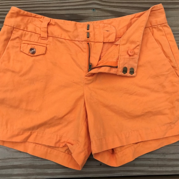 Ann Taylor Loft Women Short Shorts Orange Cotton - Picture 3 of 8